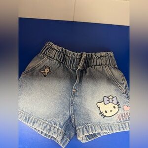 Hello Kitty Denim Shorts with Embroidered Patch